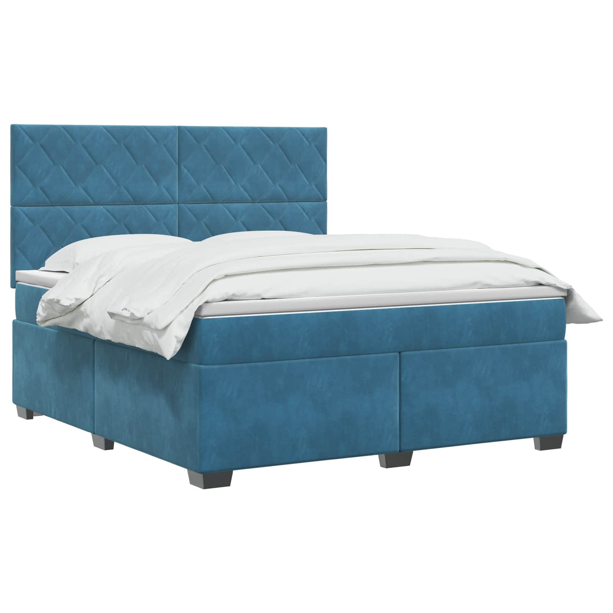 Letto box spring con materasso Blu 160 x 200 cm Velluto | homemem39