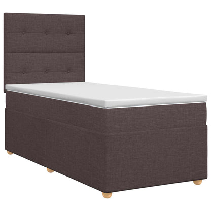 Letto box spring con materasso Marrone Scuro 80 x 200 cm