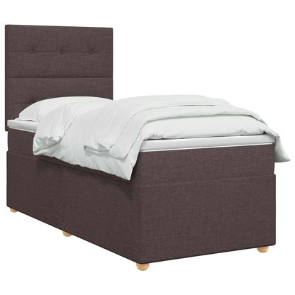 Letto box spring con materasso Marrone Scuro 80 x 200 cm