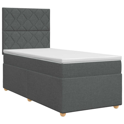 Letto box spring con materasso Grigio Scuro 80 x 200 cm Tessuto | homemem39