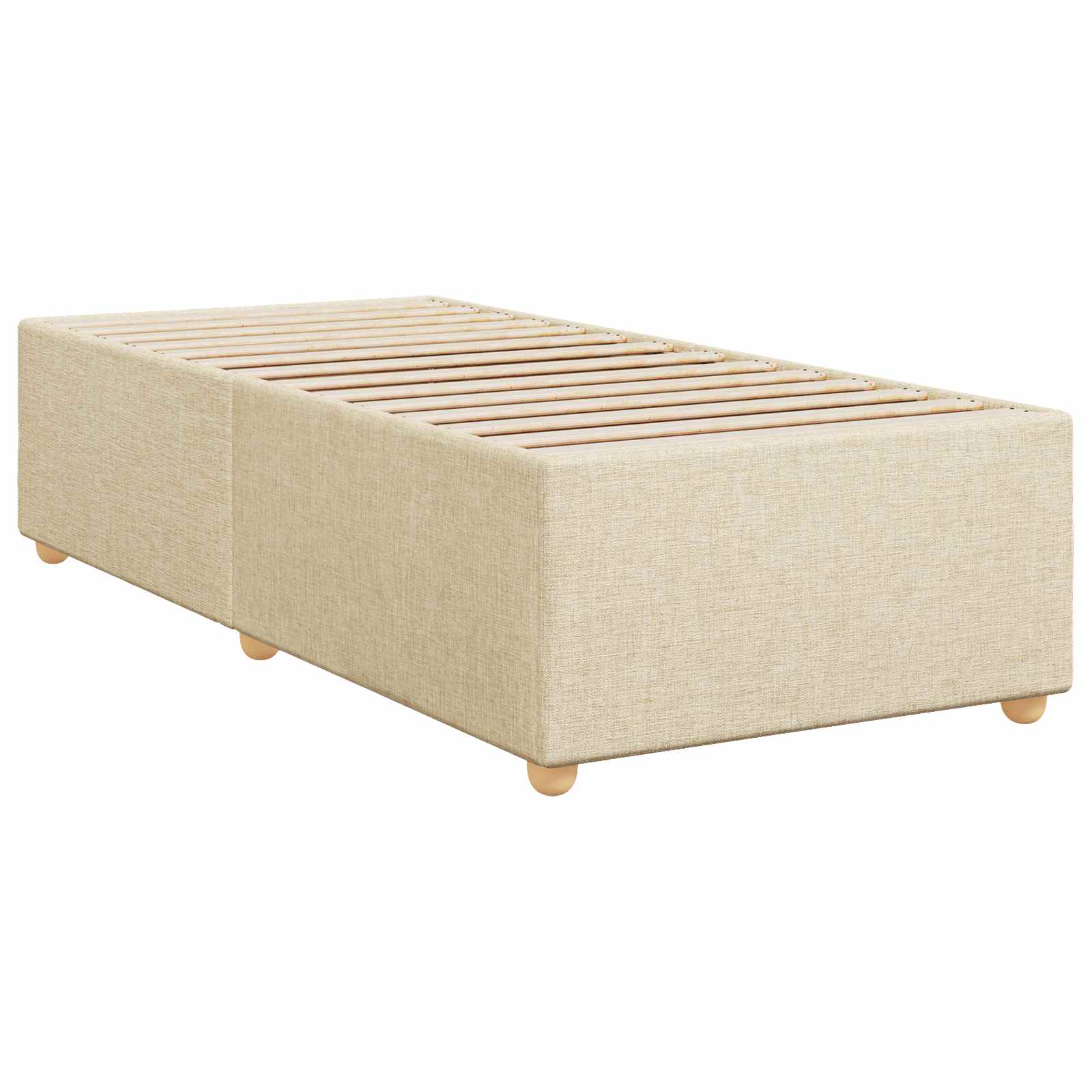 Letto box spring con materasso Crema 80 x 200 cm Tessuto | homemem39