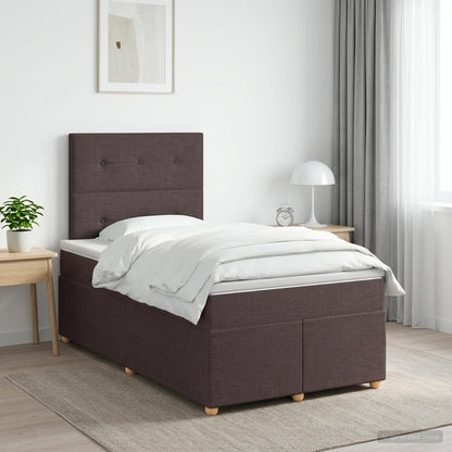 Letto box spring con materasso Marrone Scuro 120 x 190 cm | homemem39