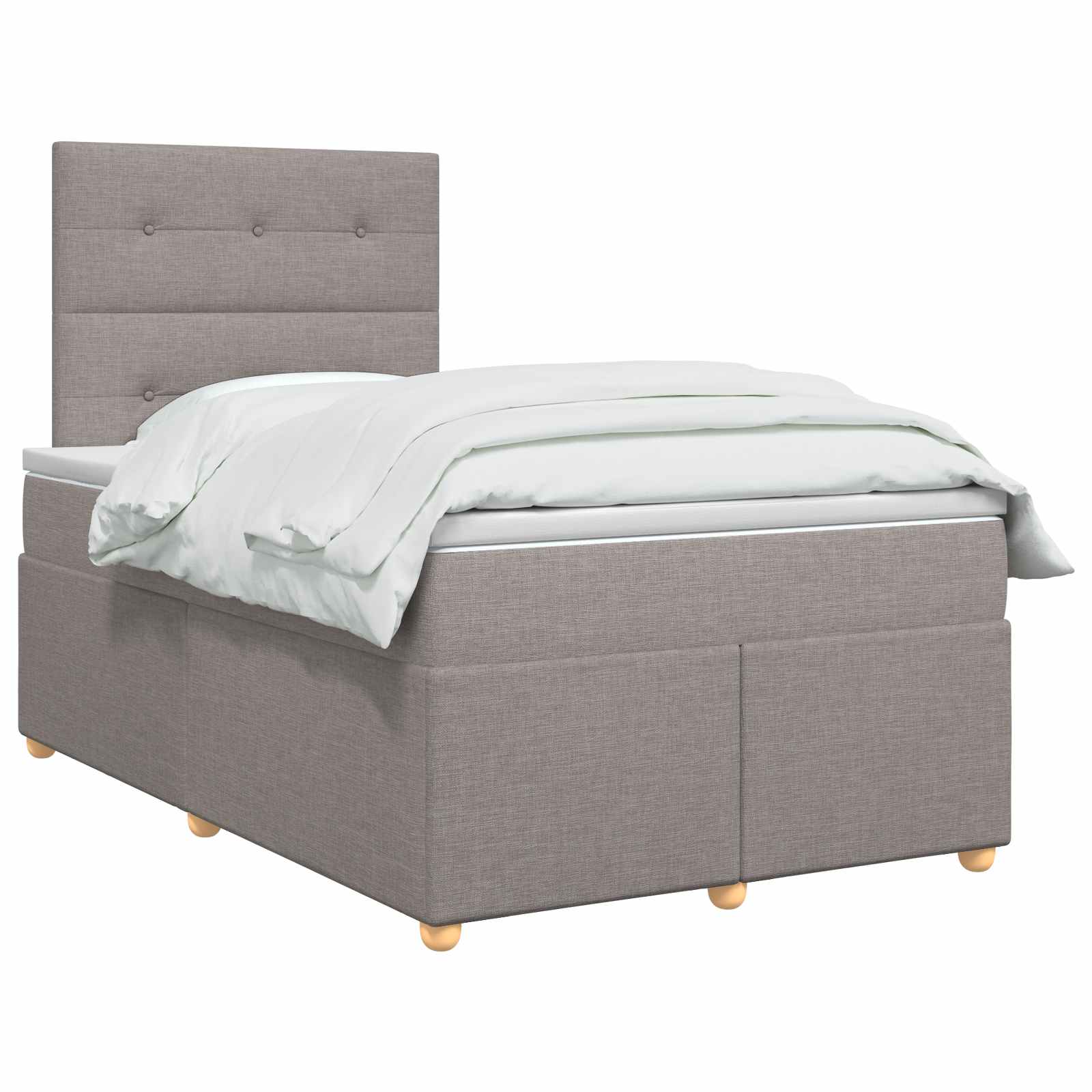 Letto box spring con materasso Tortora 120 x 190 cm Tessuto | homemem39
