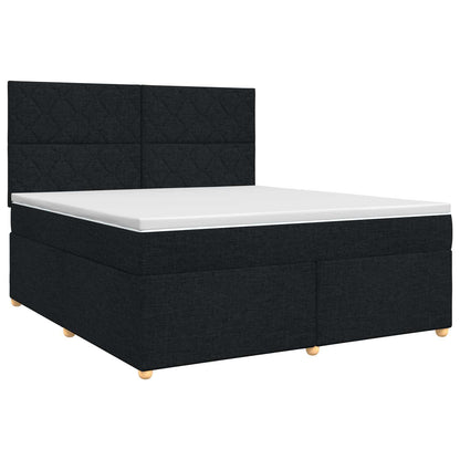 Letto box spring con materasso Nero 140 x 190 cm Tessuto | homemem39