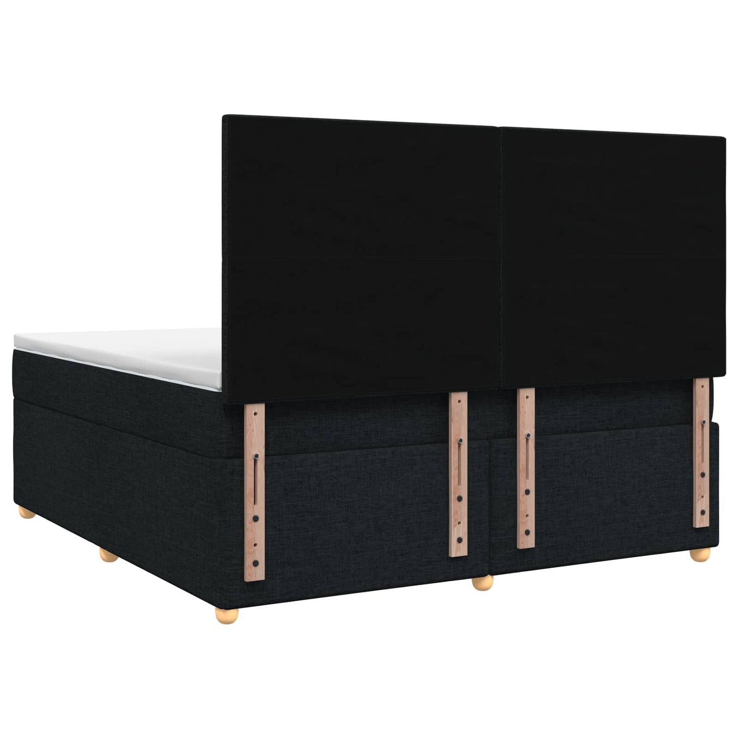 Letto box spring con materasso Nero 140 x 190 cm Tessuto | homemem39