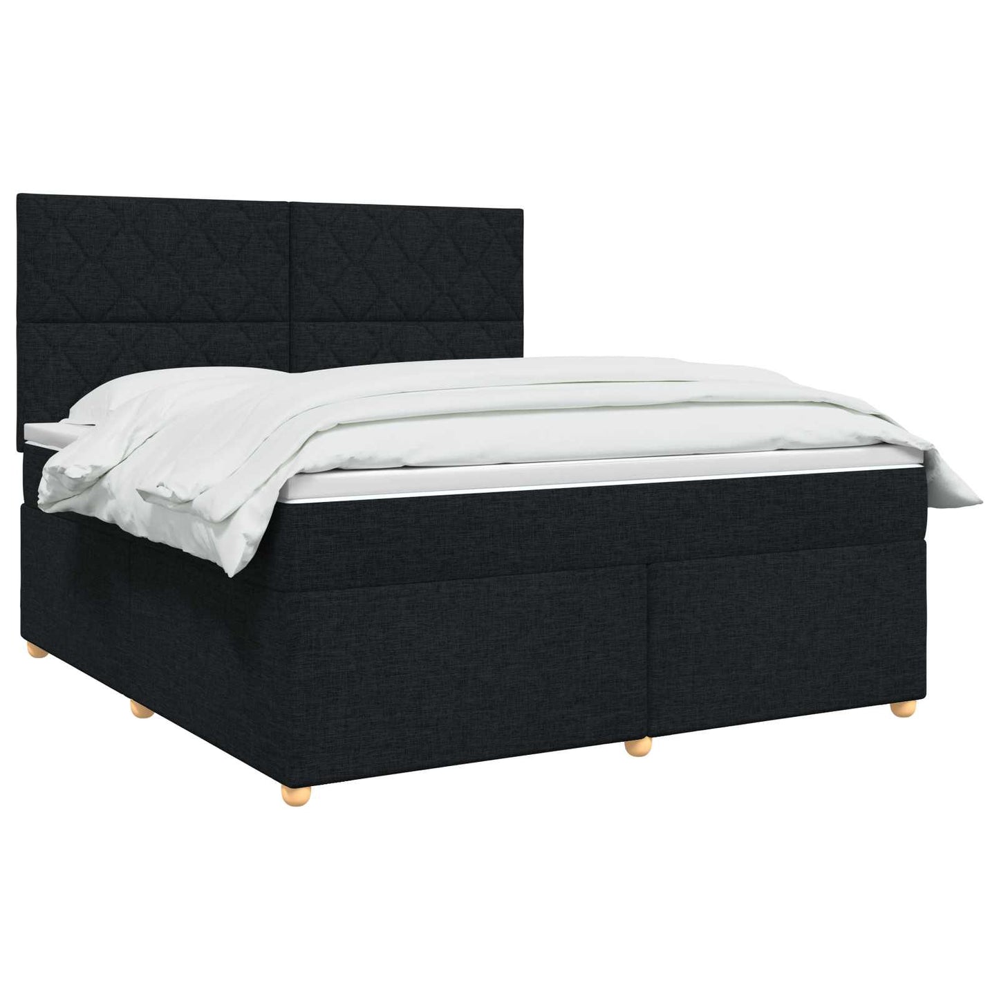 Letto box spring con materasso Nero 140 x 200 cm Tessuto | homemem39