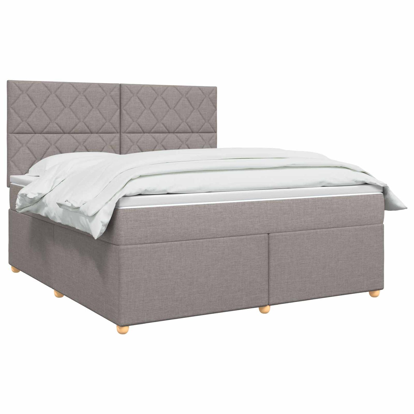Letto box spring con materasso Tortora 140 x 200 cm Tessuto