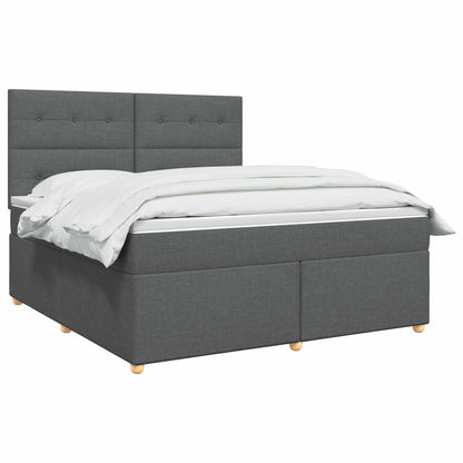 Letto box spring con materasso Grigio Scuro 180 x 200 cm