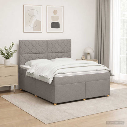 Letto box spring con materasso Tortora 160 x 200 cm Tessuto | homemem39