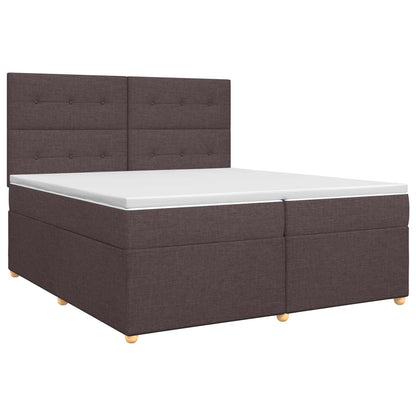 Letto box spring con materasso Marrone Scuro 200 x 200 cm