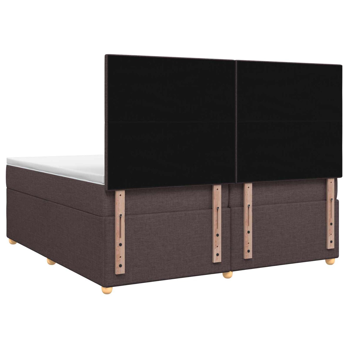Letto box spring con materasso Marrone Scuro 200 x 200 cm