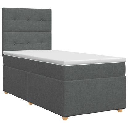 Letto box spring con materasso Grigio Scuro Singolo Tessuto