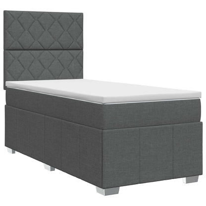 Letto box spring con materasso Grigio Scuro 80 x 200 cm Tessuto | homemem39