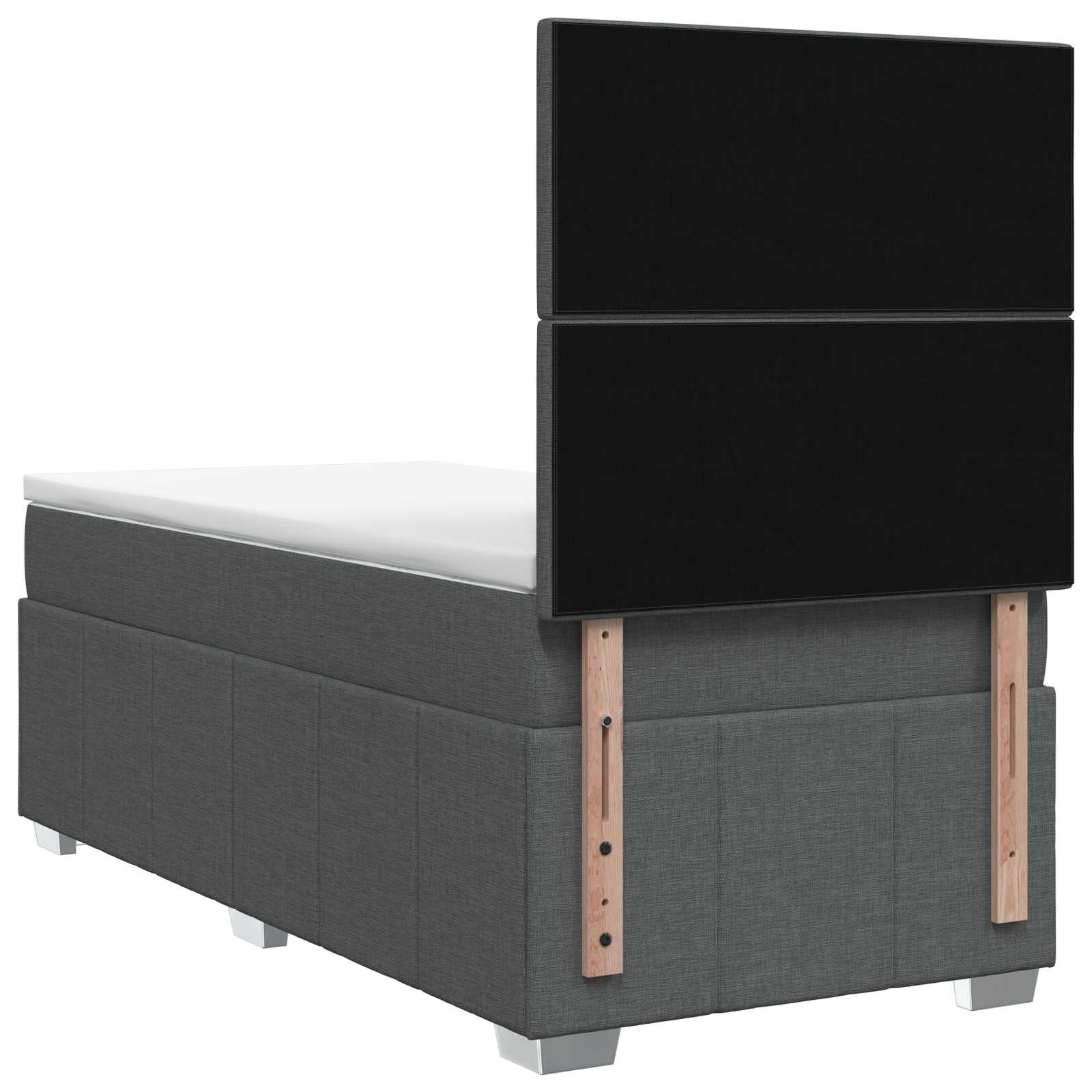 Letto box spring con materasso Grigio Scuro 80 x 200 cm Tessuto | homemem39