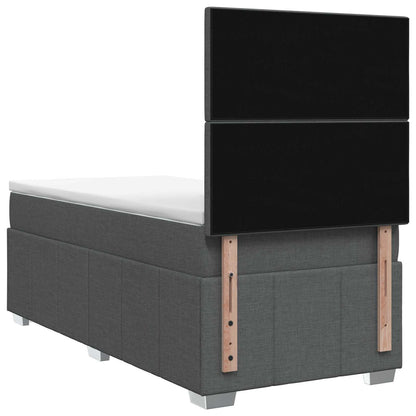 Letto box spring con materasso Grigio Scuro 80 x 200 cm Tessuto | homemem39