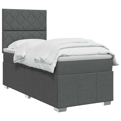 Letto box spring con materasso Grigio Scuro 80 x 200 cm Tessuto | homemem39