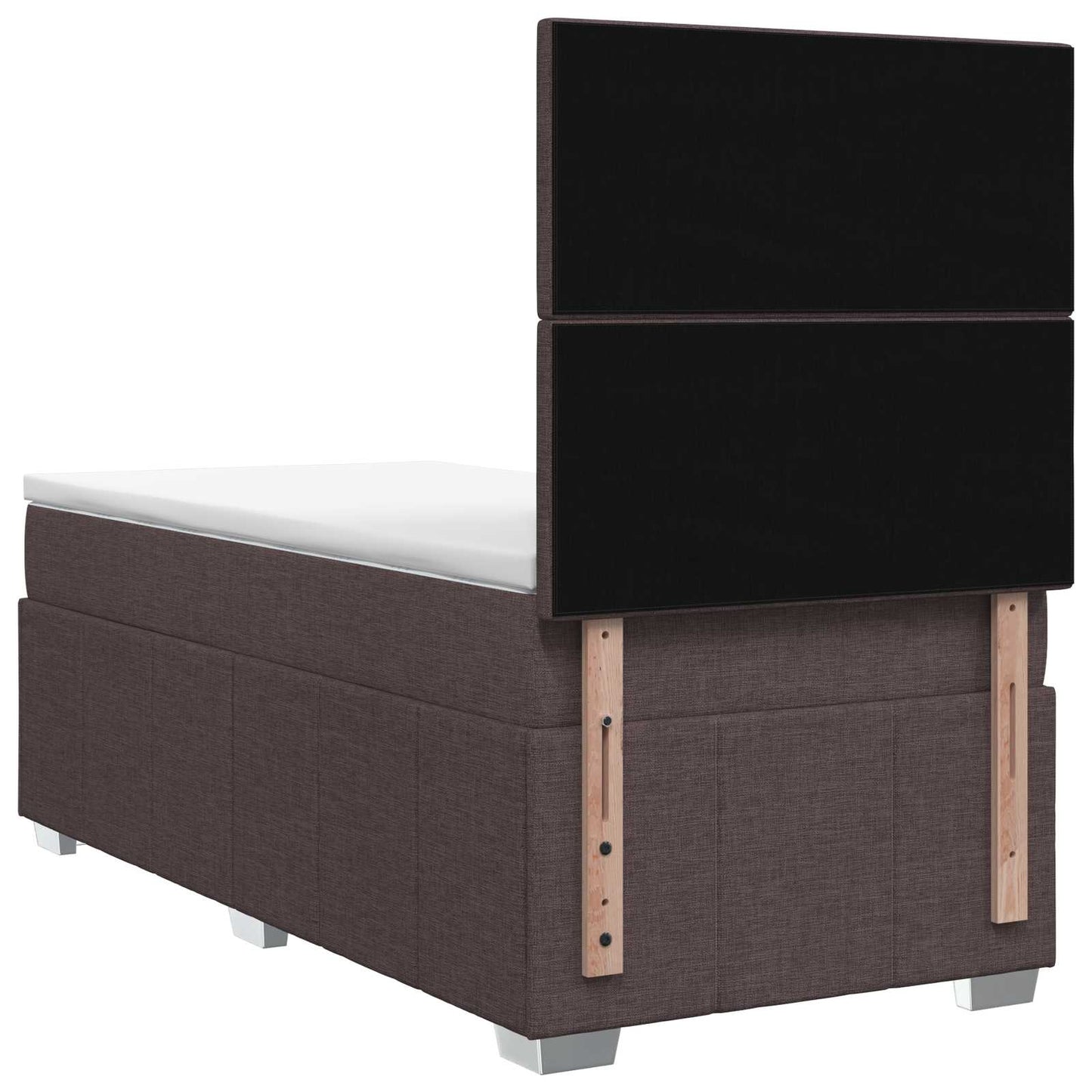 Letto box spring con materasso Marrone Scuro 100 x 200 cm