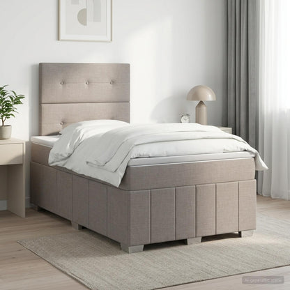 Letto box spring con materasso Tortora 120 x 190 cm Tessuto | homemem39