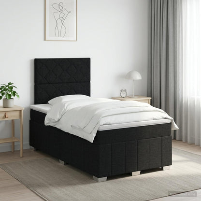 Letto box spring con materasso Nero 120 x 200 cm Tessuto | homemem39