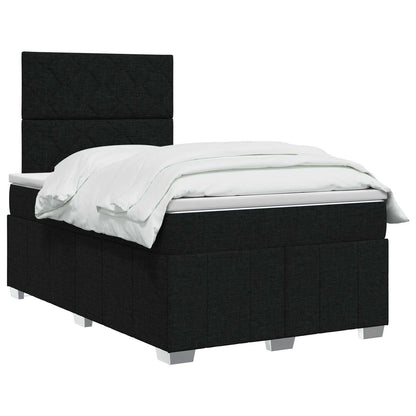 Letto box spring con materasso Nero 120 x 200 cm Tessuto | homemem39