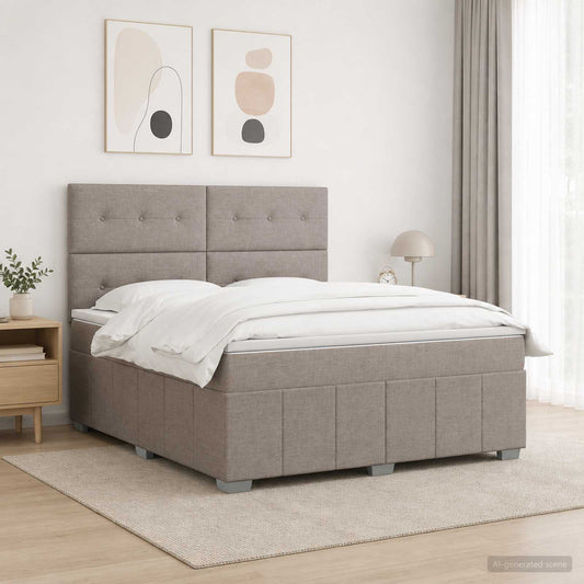 Letto box spring con materasso Tortora 180 x 200 cm Tessuto - homemem39