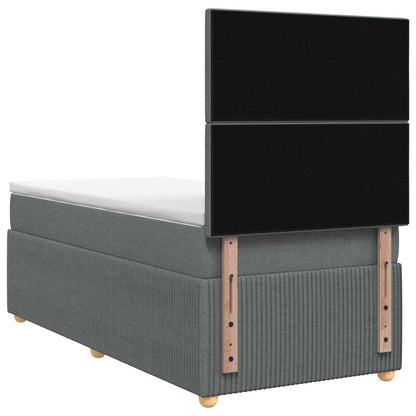 Letto box spring con materasso Grigio Scuro 80 x 200 cm Tessuto | homemem39