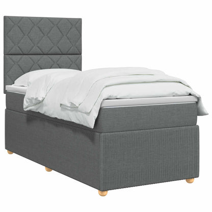 Letto box spring con materasso Grigio Scuro 80 x 200 cm Tessuto | homemem39