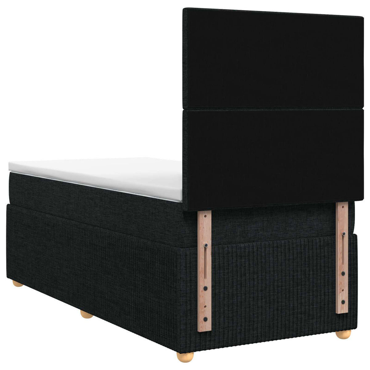 Letto box spring con materasso Nero 90 x 200 cm Tessuto | homemem39