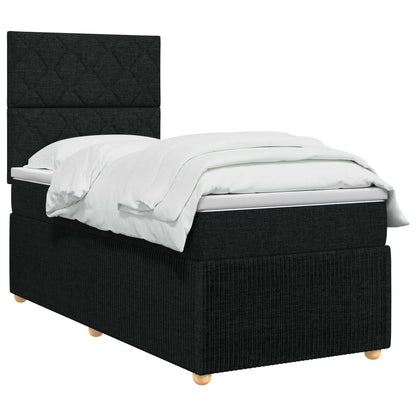 Letto box spring con materasso Nero 90 x 200 cm Tessuto | homemem39
