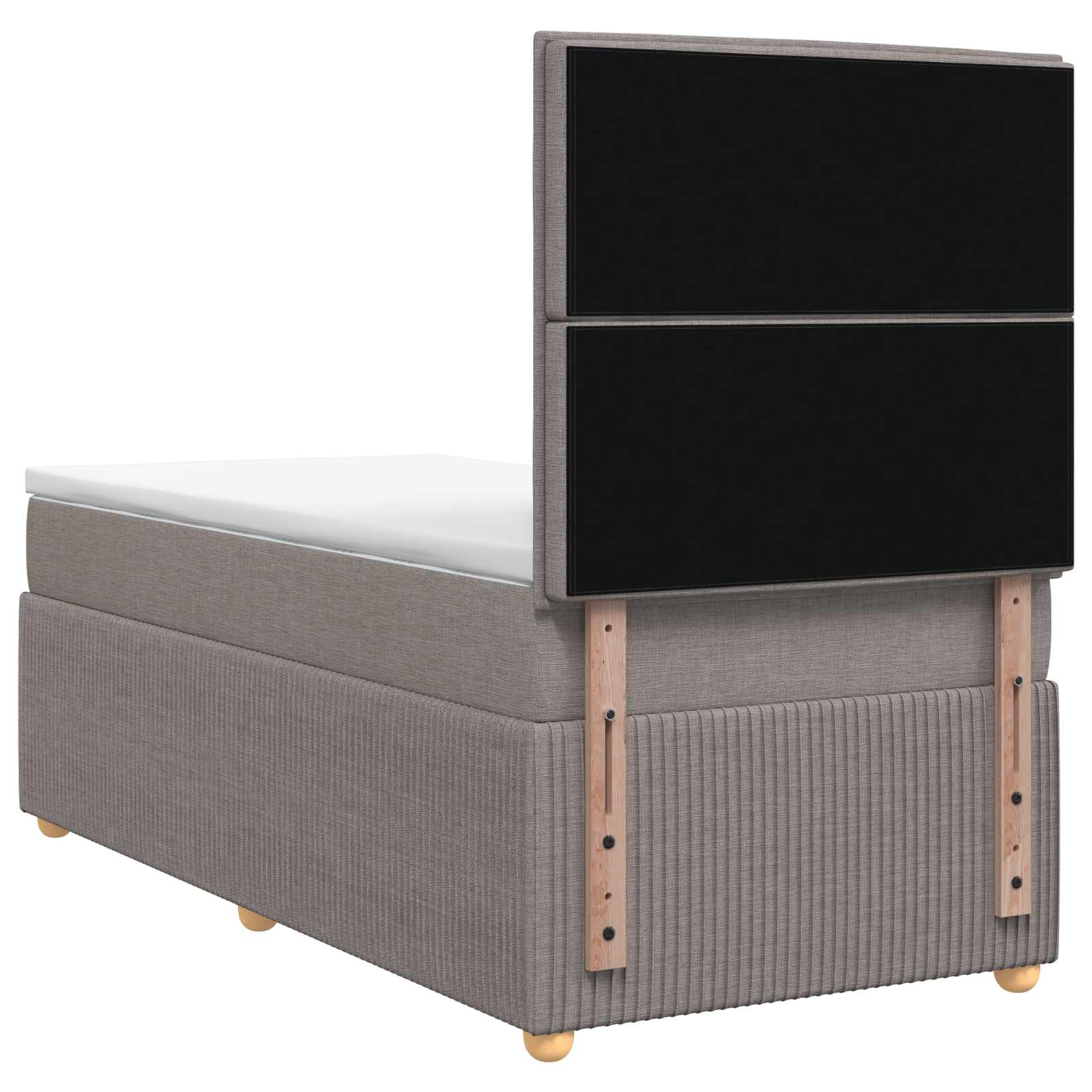 Letto box spring con materasso Tortora 100 x 200 cm Tessuto | homemem39