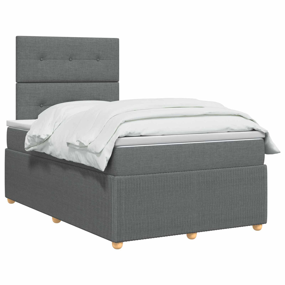 Letto box spring con materasso Grigio Scuro 120 x 200 cm | homemem39