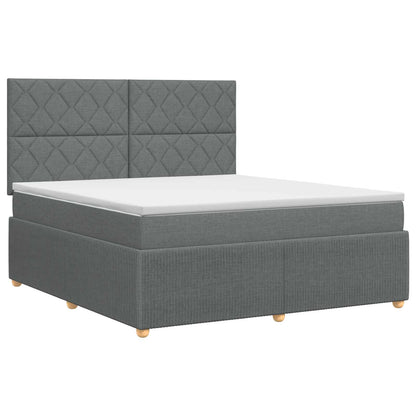 Letto box spring con materasso Grigio Scuro 140 x 200 cm