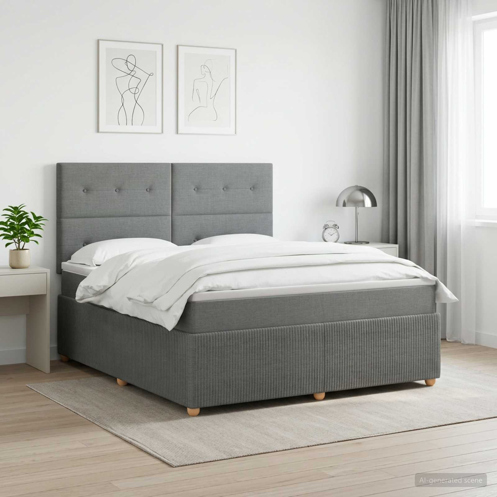 Letto box spring con materasso Grigio Scuro 180 x 200 cm | homemem39