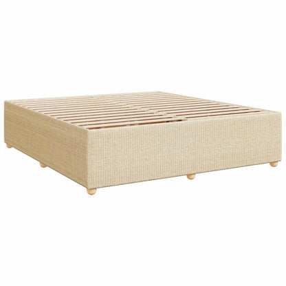 Letto box spring con materasso Crema 200 x 200 cm Tessuto | homemem39