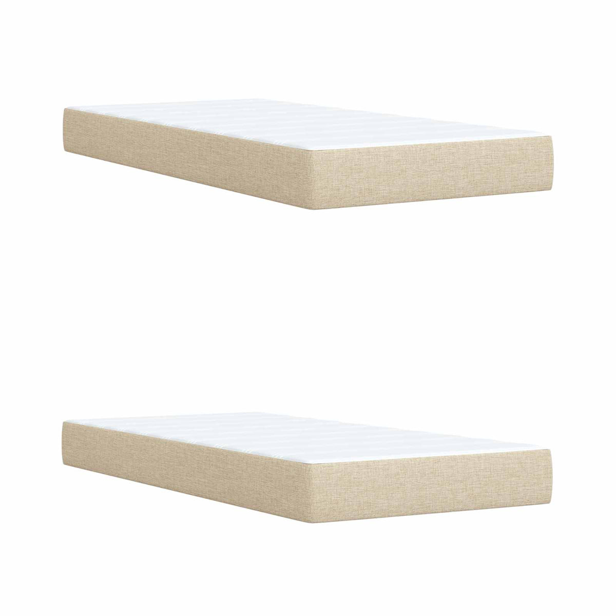 Letto box spring con materasso Crema 200 x 200 cm Tessuto | homemem39