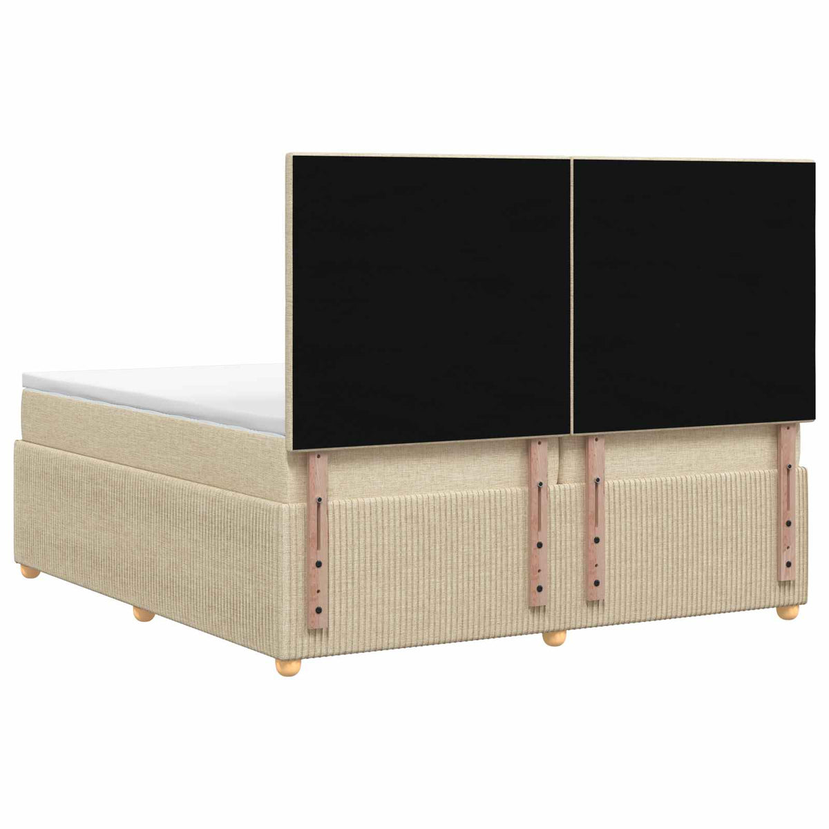 Letto box spring con materasso Crema 200 x 200 cm Tessuto | homemem39