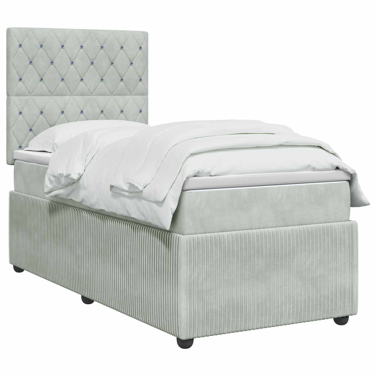 Letto box spring con materasso Grigio Chiaro 80 x 200 cm | homemem39