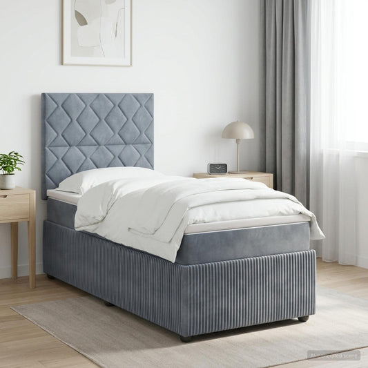 Letto box spring con materasso Grigio Scuro 100 x 200 cm | homemem39