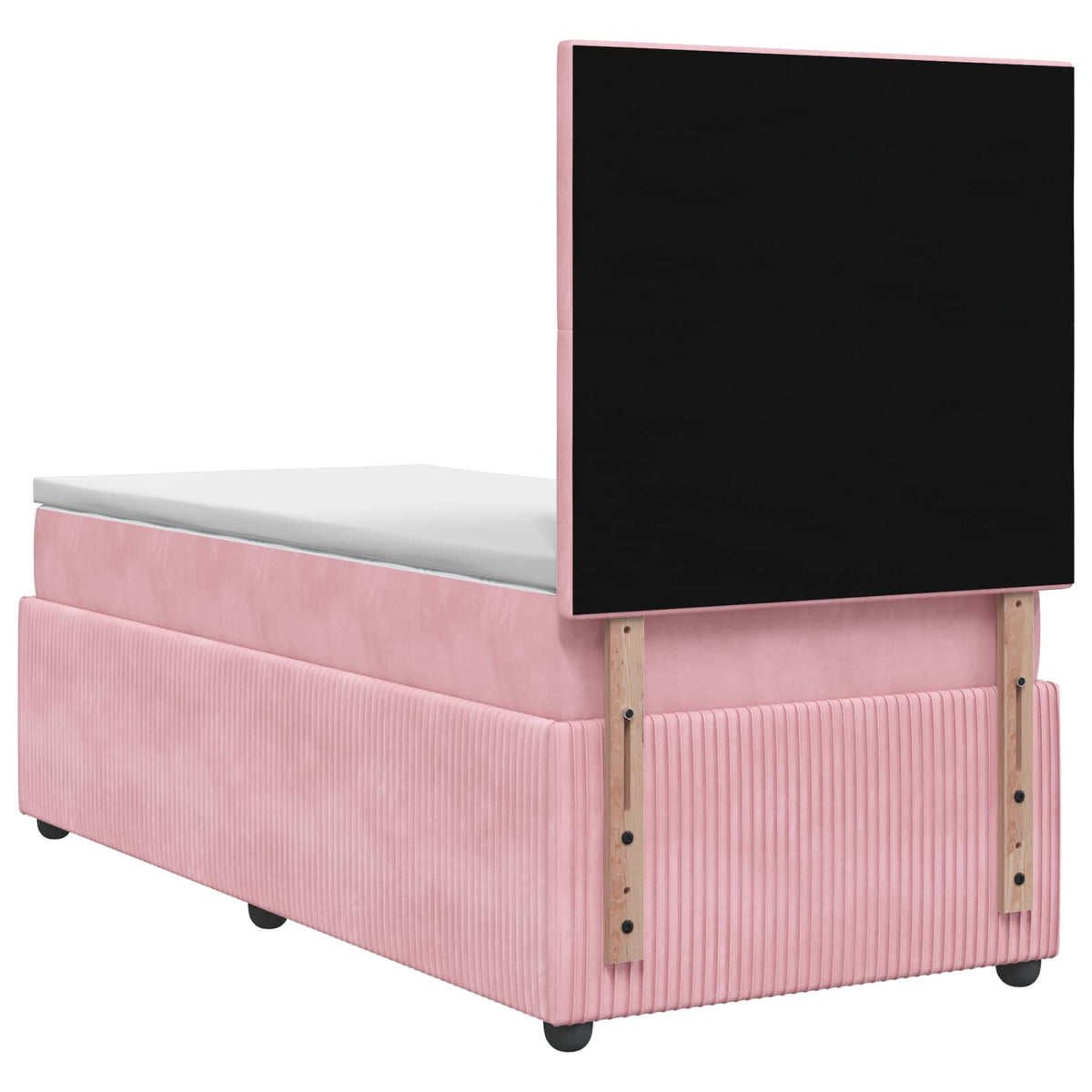 Letto box spring con materasso Rosa 80 x 200 cm Velluto | homemem39