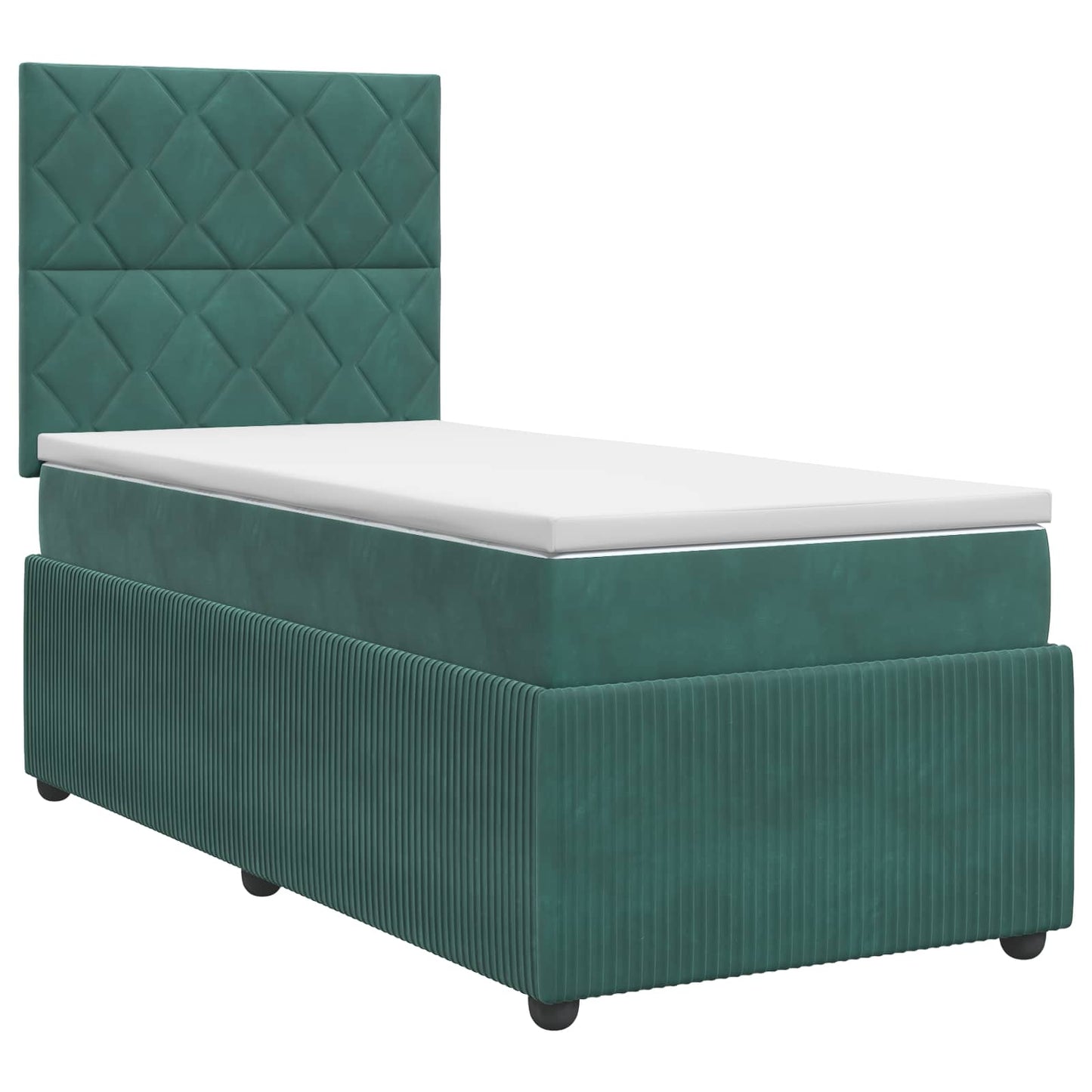 Letto box spring con materasso Verde Scuro 90 x 190 cm Velluto | homemem39