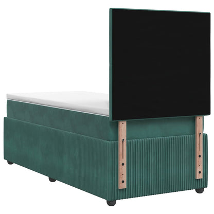 Letto box spring con materasso Verde Scuro 90 x 190 cm Velluto | homemem39