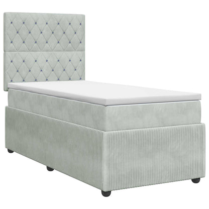 Letto box spring con materasso Grigio Chiaro 100 x 200 cm