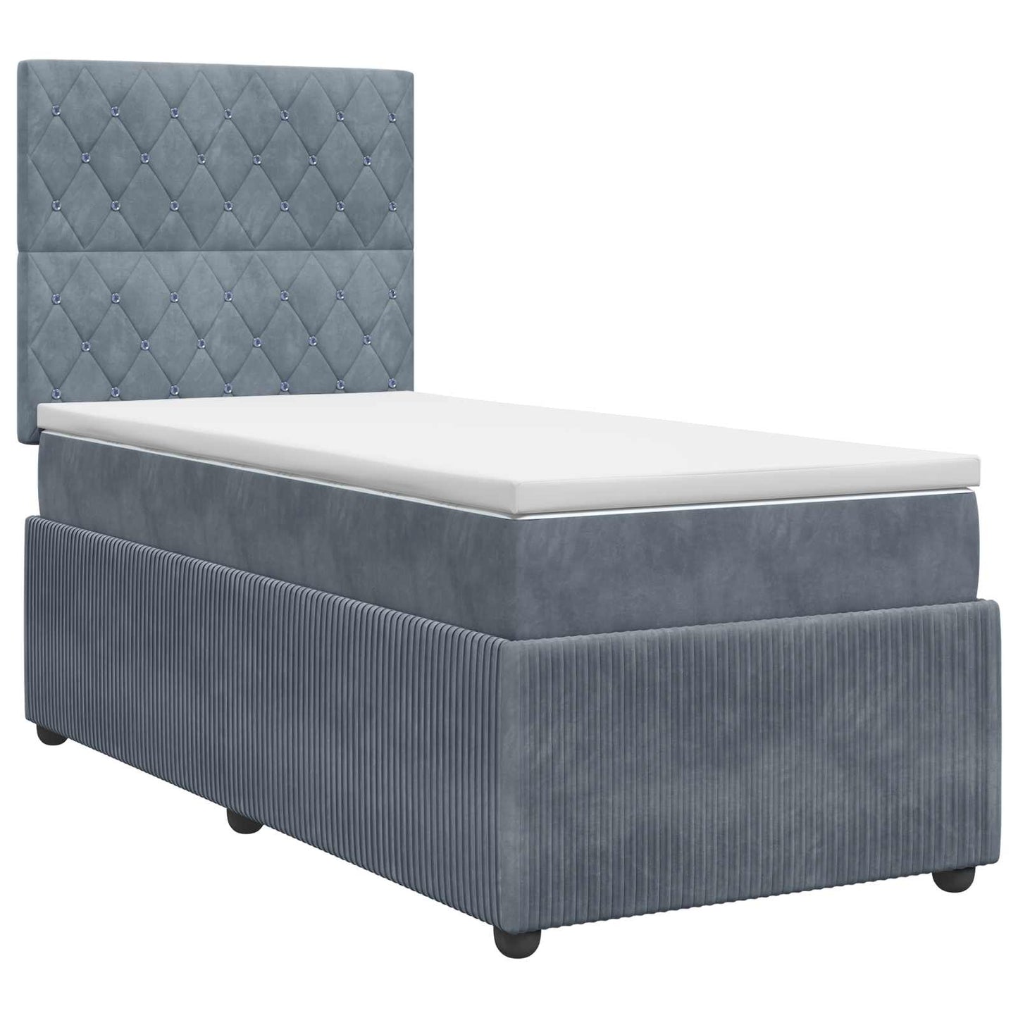Letto box spring con materasso Grigio Scuro 100 x 200 cm | homemem39