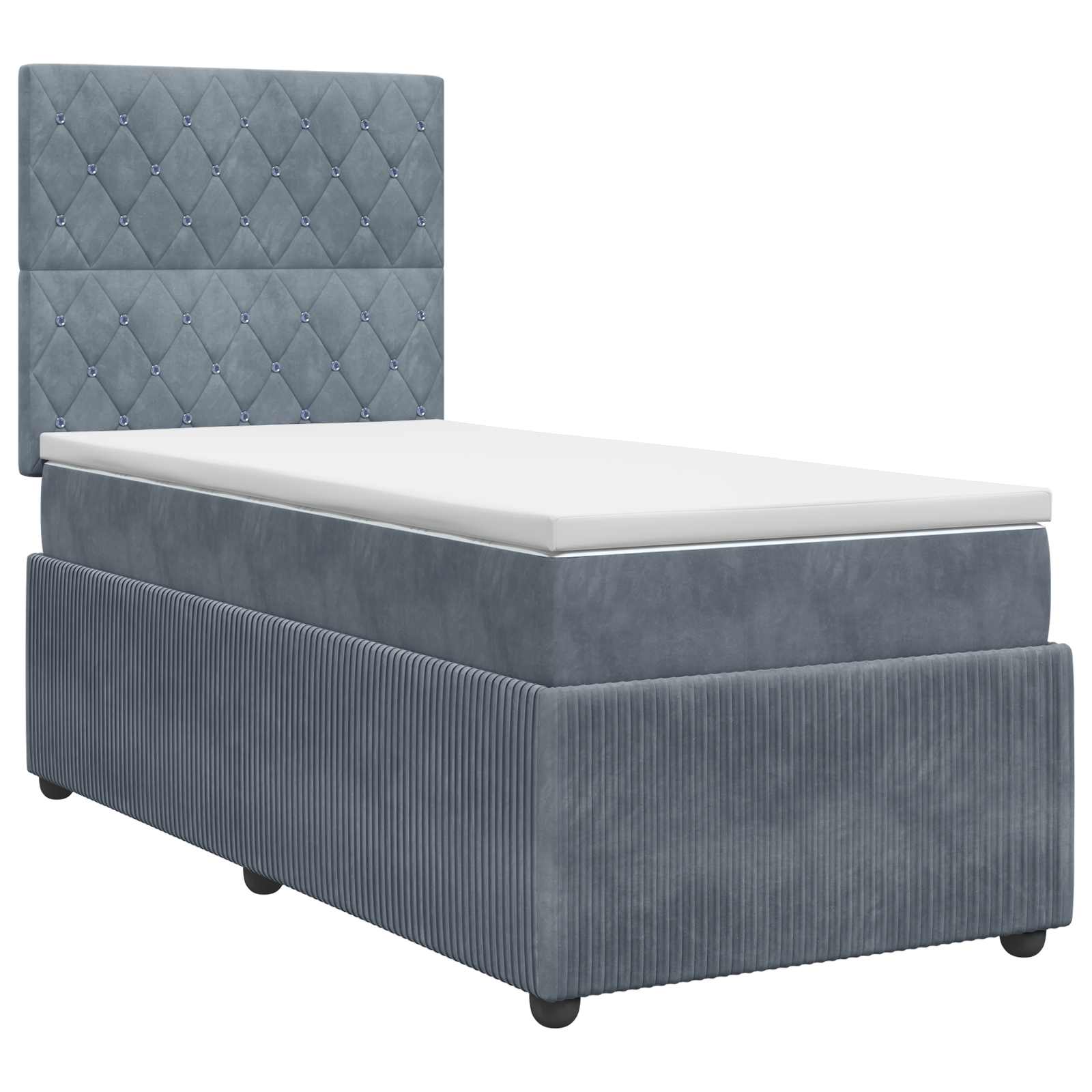 Letto box spring con materasso Grigio Scuro 100 x 200 cm | homemem39
