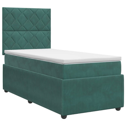 Letto box spring con materasso Verde Scuro 100 x 200 cm Velluto | homemem39