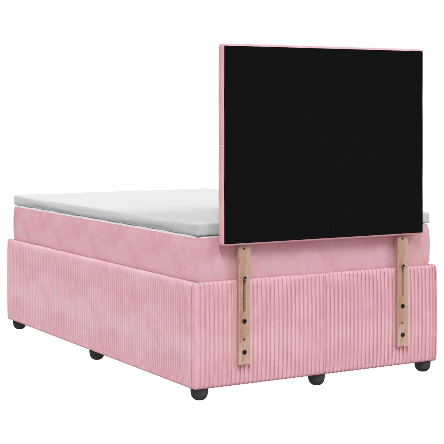 Letto box spring con materasso Rosa 120 x 190 cm Velluto