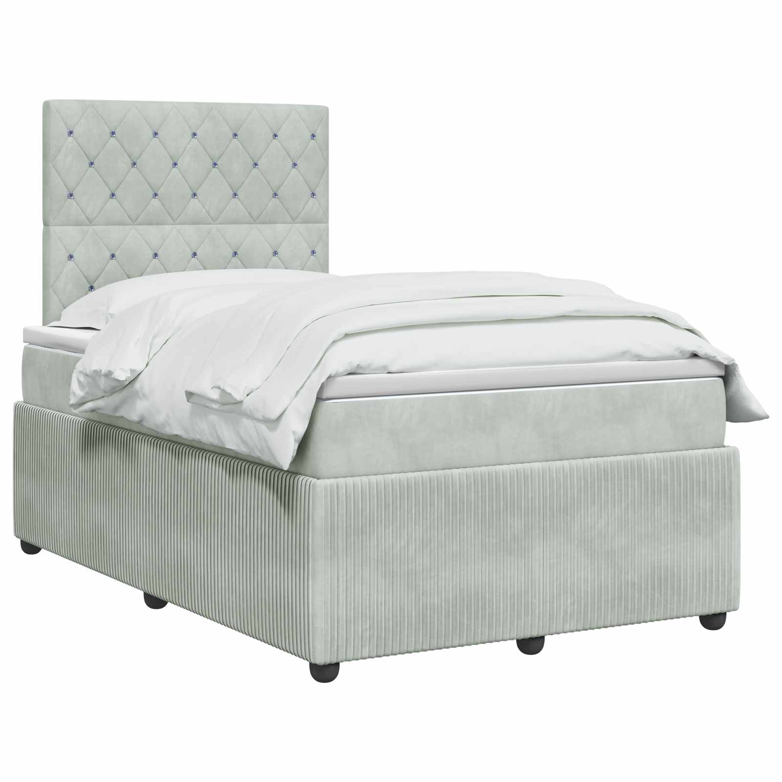 Letto box spring con materasso Grigio Chiaro 120 x 200 cm | homemem39