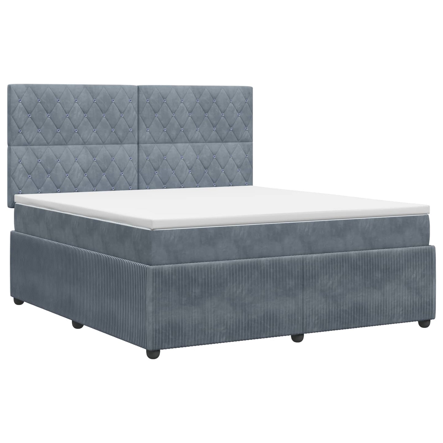 Letto box spring con materasso Grigio Scuro 140 x 190 cm