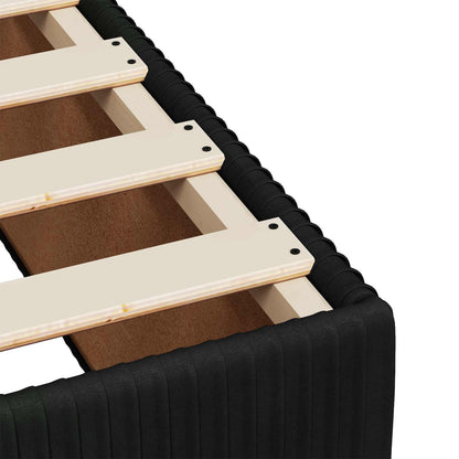 Letto box spring con materasso Nero 140 x 190 cm Velluto | homemem39
