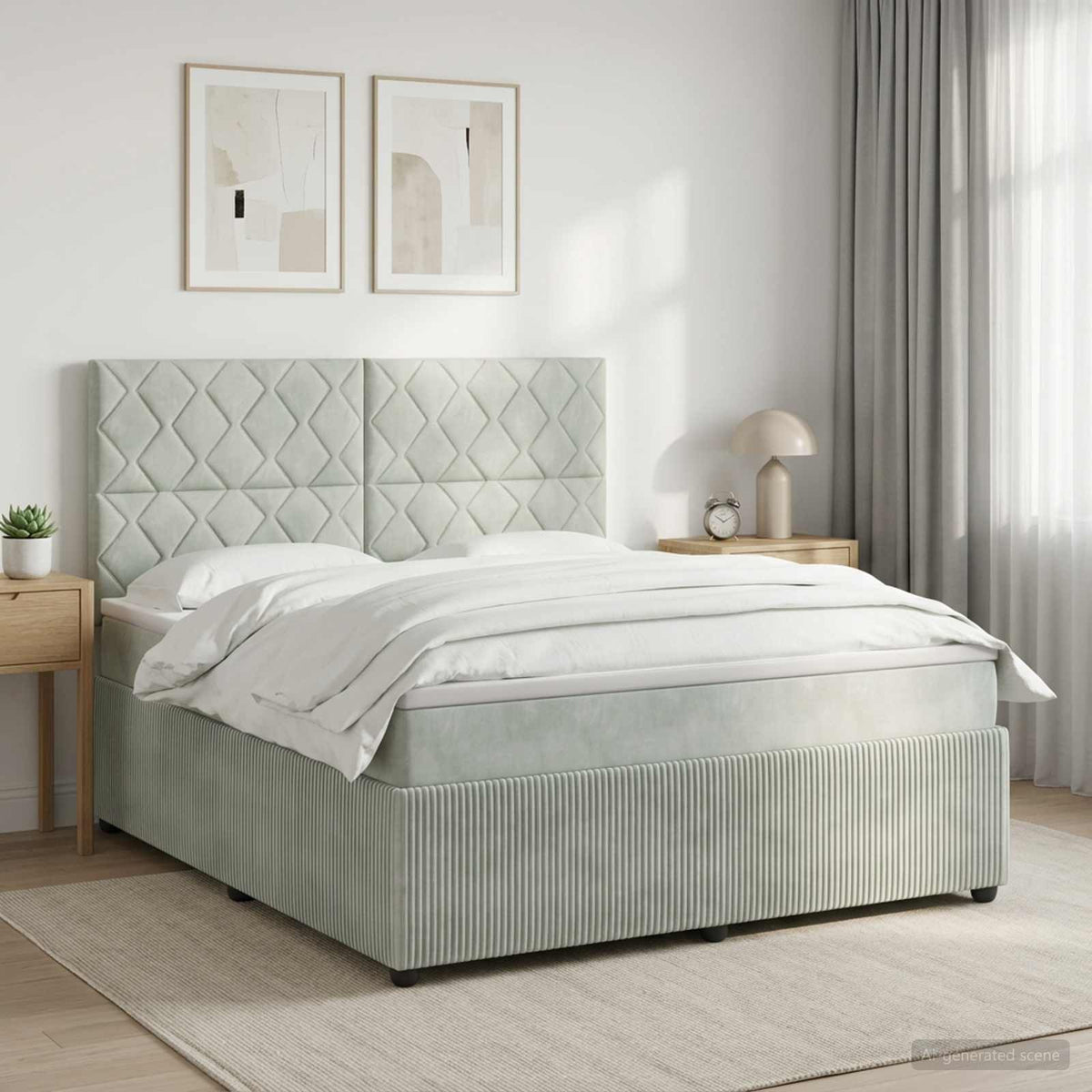 Letto box spring con materasso Grigio Chiaro 180 x 200 cm | homemem39